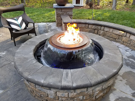 HPC 52" H2Onfire Hammered Copper Fire on Water Bowl