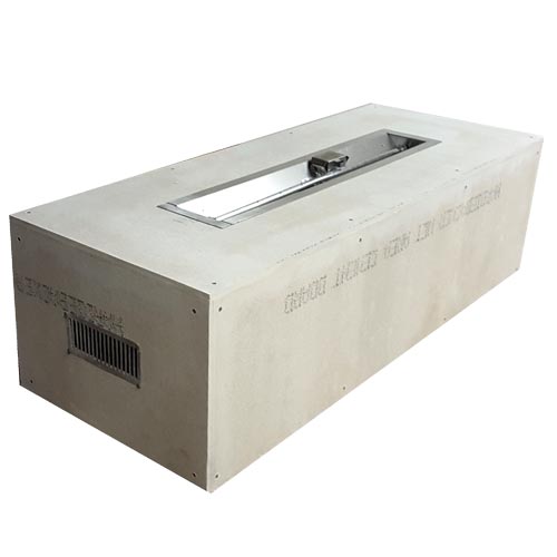 HPC 60" x 24" Rectangle Ready to Finish Fire Pit Kit with Trough Burner Insert