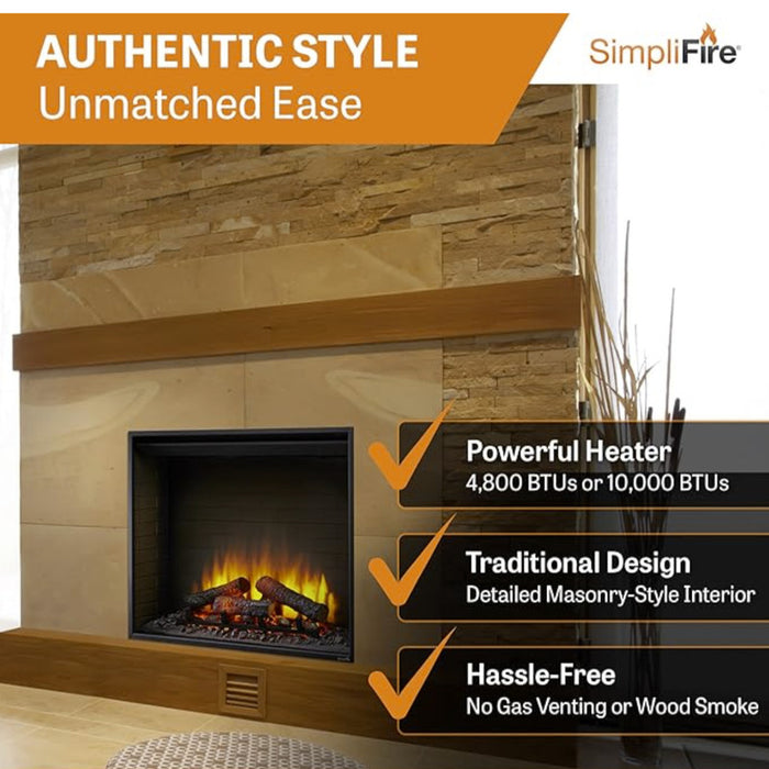 SimpliFire 36" Traditional Built-In Electric Fireplace