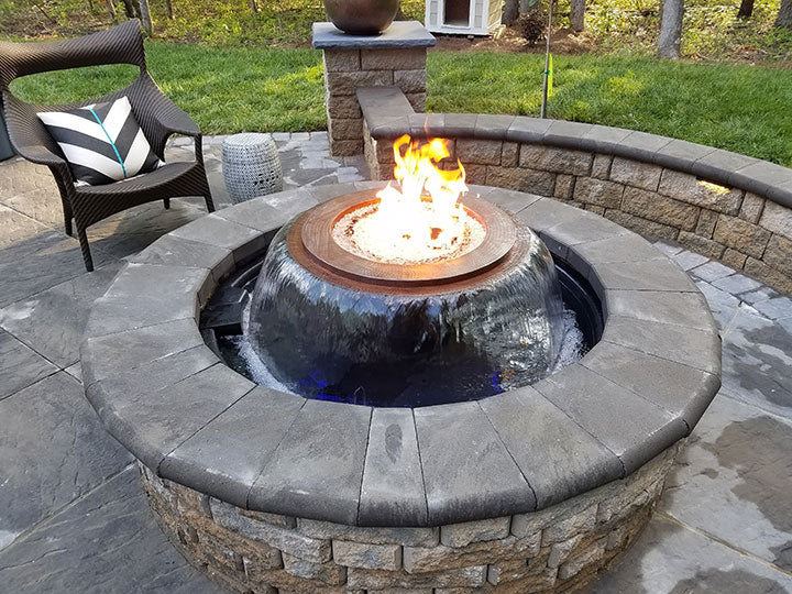 HPC 52" Evolution 360 Hammered Copper Fire and Water Bowl