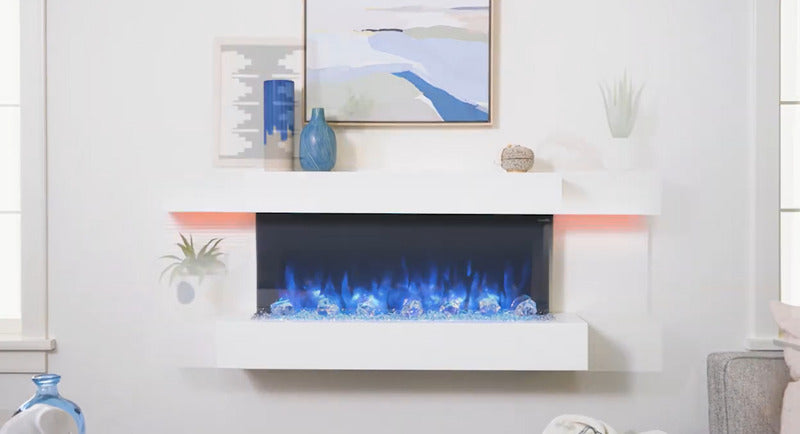 SimpliFire Format 36" Wall Mounted Electric Fireplace with 43" Floating Mantel