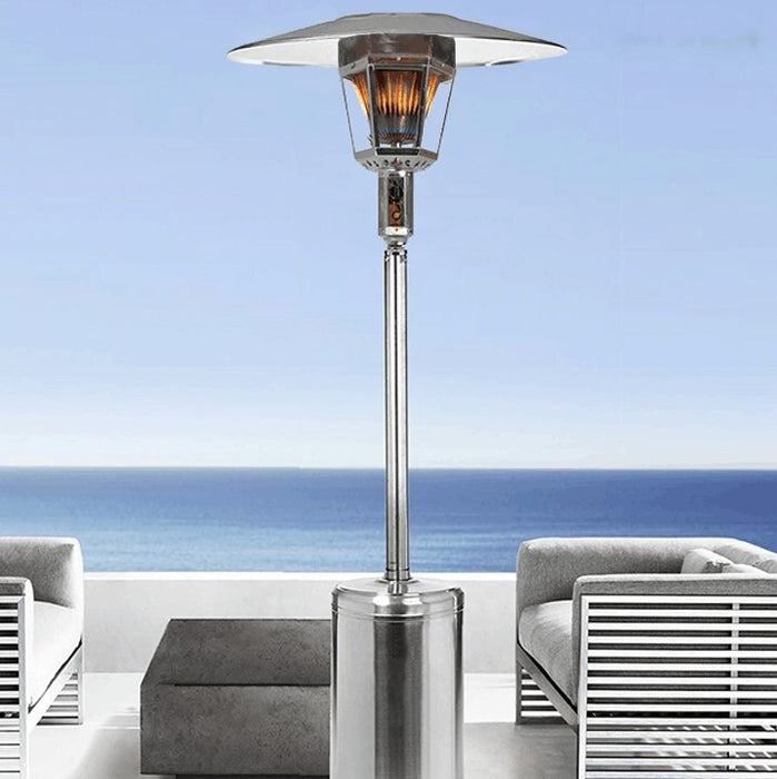 RADtec Real Flame 96" Tall 40,000 BTU Natural Gas Patio Heater - Stainless Steel Finish