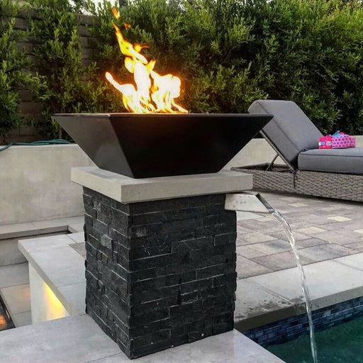 Outdoor Plus Maya Hammered Copper Square Fire Bowl