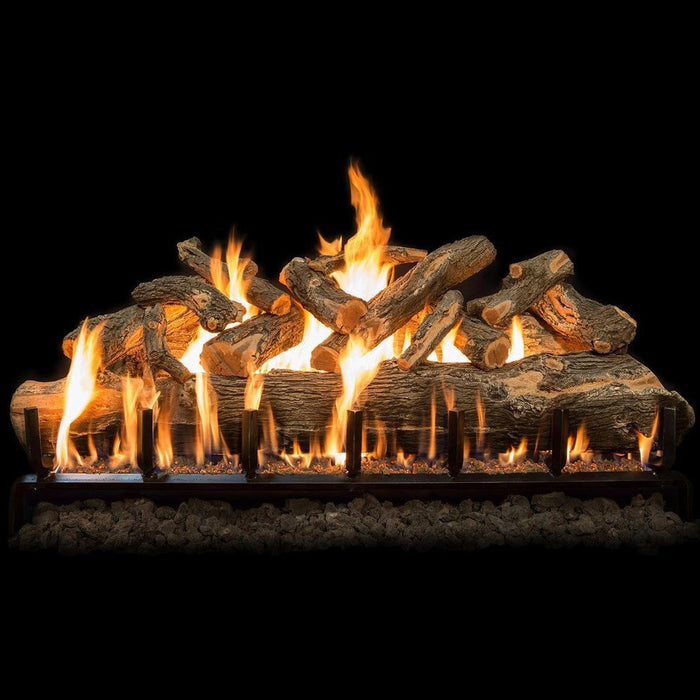 Grand Canyon 36" to 60" Jumbo See Through Arizona Weathered Oak Vented Gas Log Set with Stainless Steel Burner