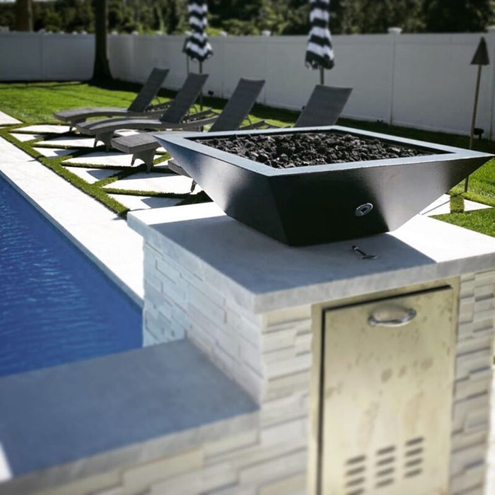 The Outdoor Plus Maya Powder Coated Steel Square Fire Bowl