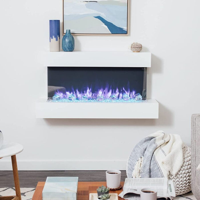SimpliFire Format 36" Wall Mounted Electric Fireplace with 60" Floating Mantel