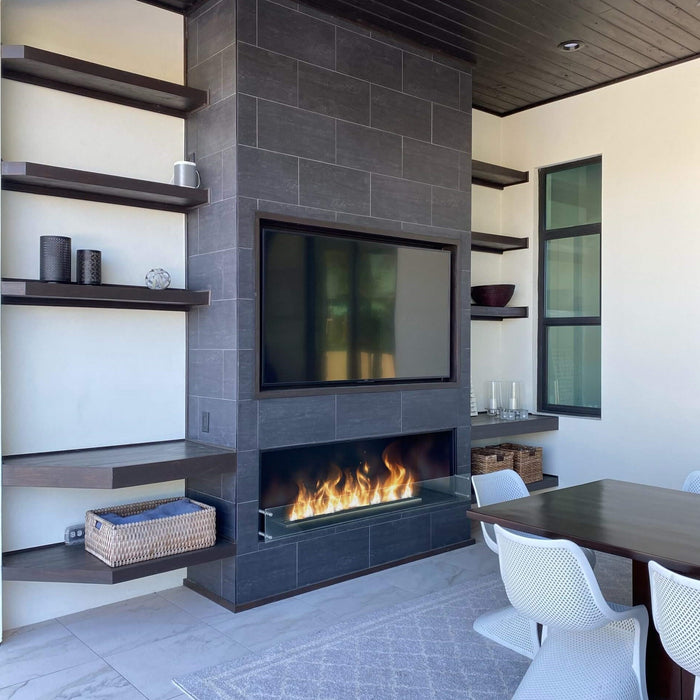 The Bio Flame 84” Firebox Single Sided Built-In Ethanol Fireplace