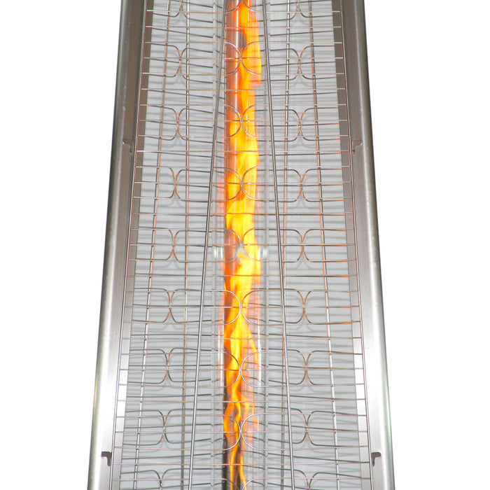 RADtec Pyramid 93" Tall 41,000 BTU Propane Patio Heater - Stainless Steel Finish