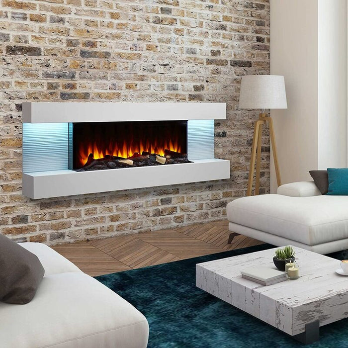 SimpliFire Format 36" Wall Mounted Electric Fireplace with 50" Floating Mantel