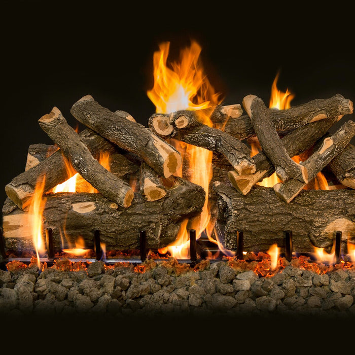 Canyon 18" to 42" Arizona Weathered Oak Charred See Through Vented Gas Log Set with Stainless Steel Burner