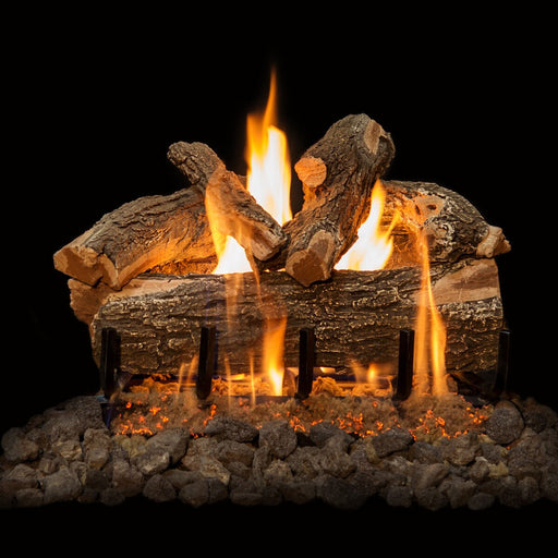Canyon 18" to 60" Arizona Weathered Oak See Through Vented Gas Log Set with Stainless Steel Burner