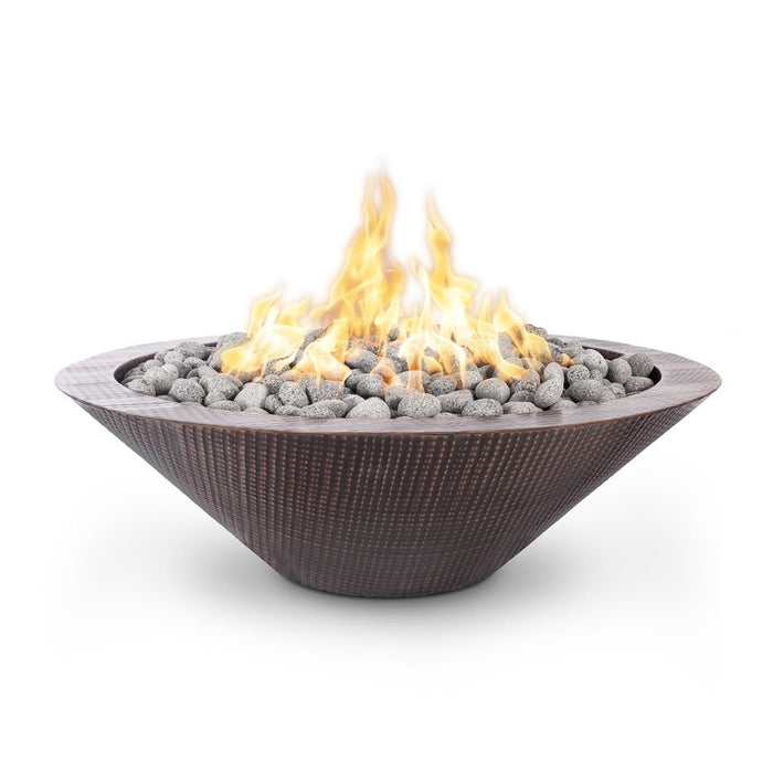 The Outdoor Plus Cazo 48" Narrow Ledge Hammered Copper Round Fire Pit