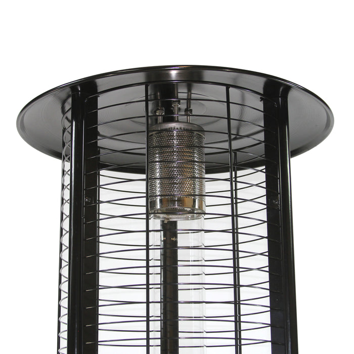 RADtec Ellipse Flame 80" Tall 41,000 BTU Propane Patio Heater - Black with Clear Glass