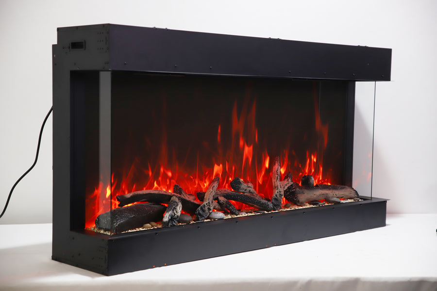 Amantii Tru-View Extra Tall XL Smart 88" Three Sided Electric Fireplace