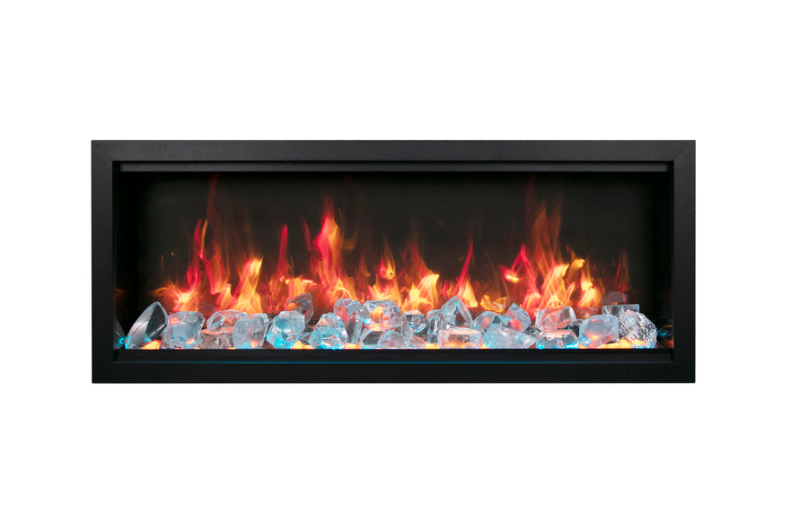 Amantii Symmetry Bespoke 74" Indoor/Outdoor Smart Electric Fireplace