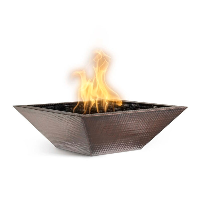 Outdoor Plus Maya Hammered Copper Square Fire Bowl