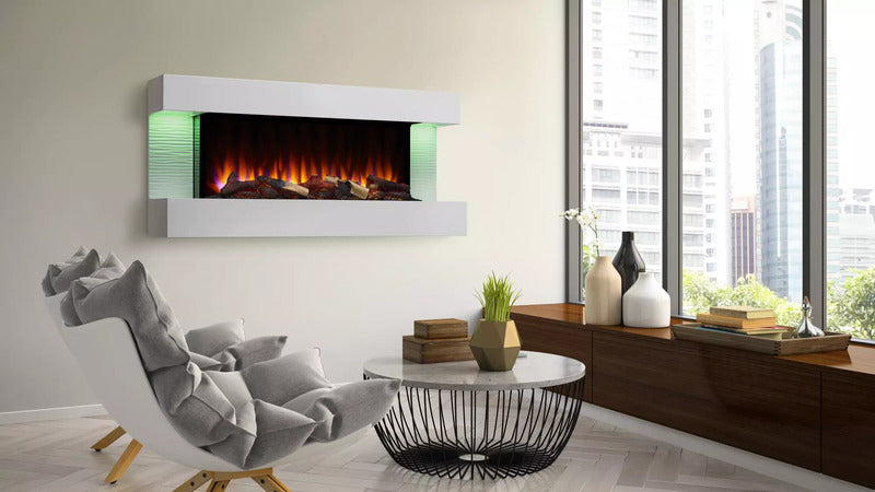 SimpliFire Format 36" Wall Mounted Electric Fireplace with 50" Floating Mantel