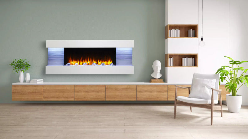 SimpliFire Format 36" Wall Mounted Electric Fireplace with 43" Floating Mantel