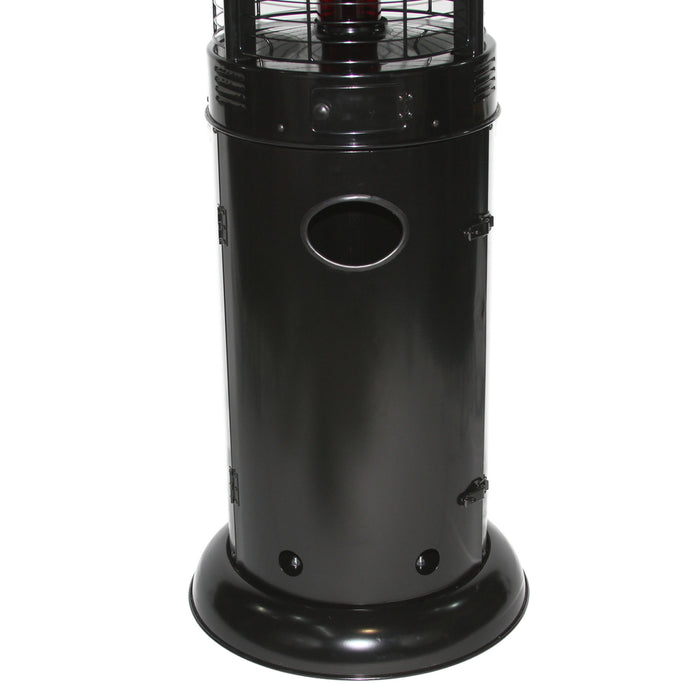 RADtec Ellipse Flame 80" Tall 41,000 BTU Propane Patio Heater - Black with Ruby Glass