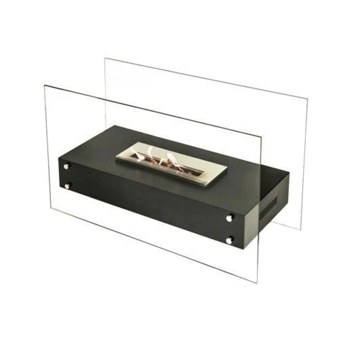 The Bio Flame Evoque 35" Freestanding See-Through Ethanol Fireplace