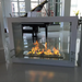 The Bio Flame Sek XL 53" Freestanding See-Through Ethanol Fireplace