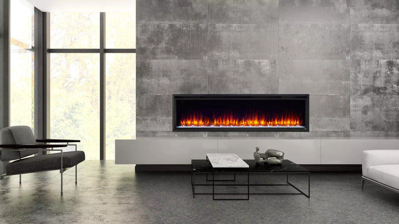 SimpliFire Allusion Platinum 72" Built-In/Wall Mounted Linear Electric Fireplace