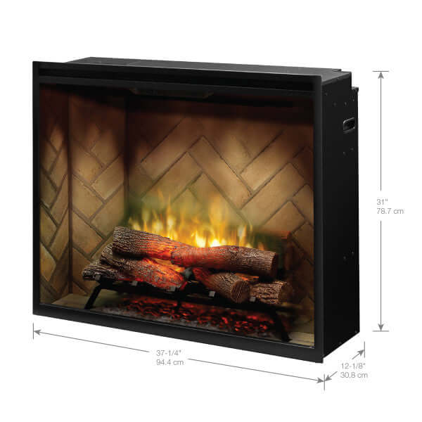 Dimplex Revillusion 36" Portrait Built-In Electric Firebox with Front Glass and Plug Kit