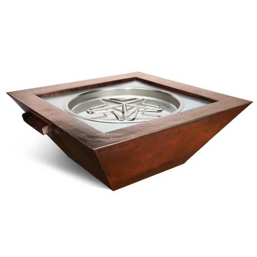 HPC 40" Sedona Hammered Copper Gas Fire and Water Bowl