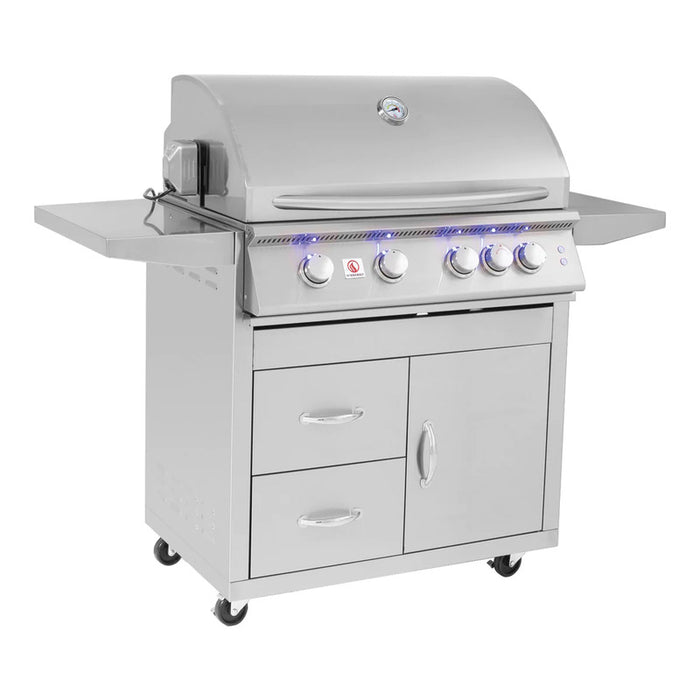 Summerset Sizzler Pro 32" 4 Burner Free Standing Gas Grill With Rear Infrared Burner