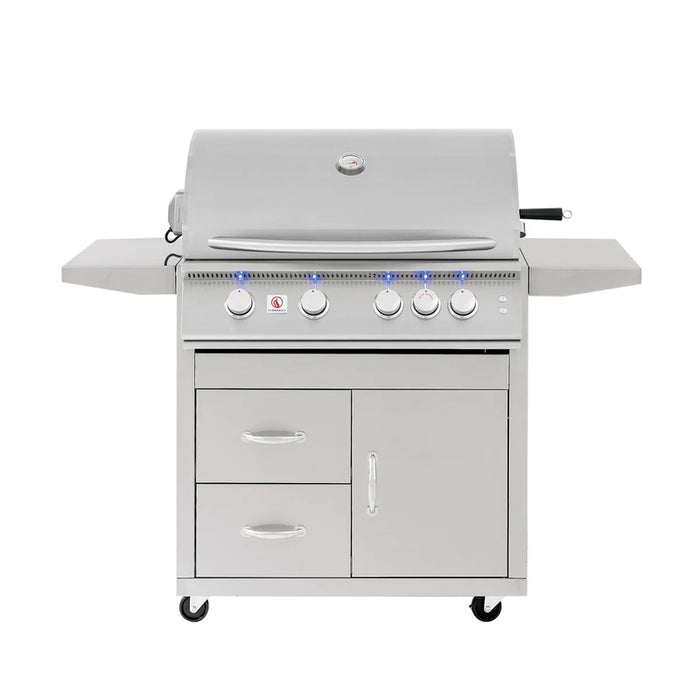 Summerset Sizzler Pro 32" 4 Burner Free Standing Gas Grill With Rear Infrared Burner