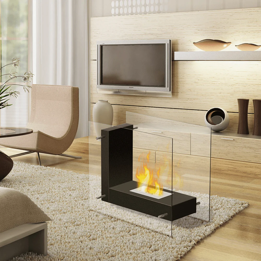 The Bio Flame Allure 47" Freestanding See-Through Ethanol Fireplace
