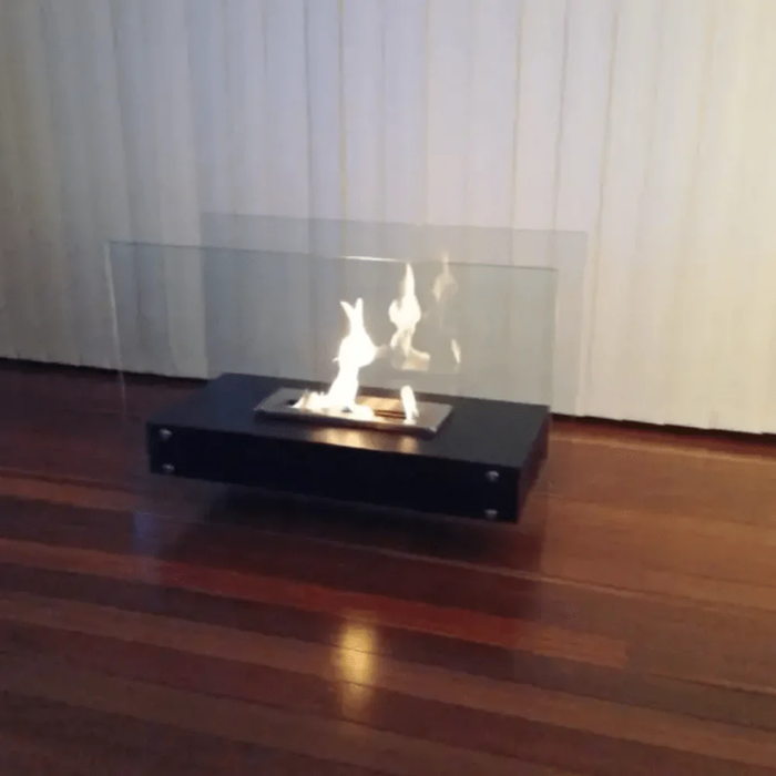 The Bio Flame Evoque 35" Freestanding See-Through Ethanol Fireplace
