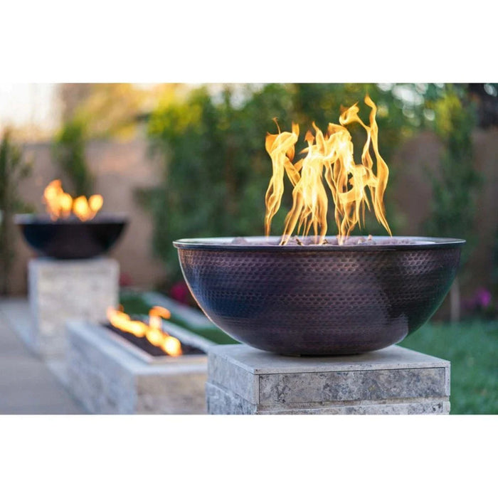 The Outdoor Plus Sedona 27" Hammered Copper Round Fire Bowl